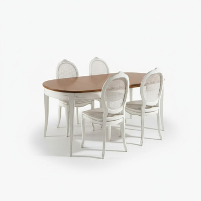 Juego de comedor mesa ovalada comedor conjunto de mesa con 4 sillas comedor
