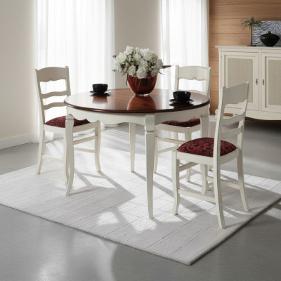 Juego de mesa completo, 4 sillas, cómoda, conjunto de comedor, mesa de madera blanco, nuevo.