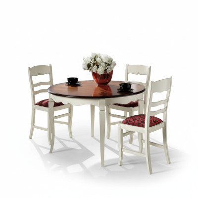 Juego de mesa completo, 4 sillas, cómoda, conjunto de comedor, mesa de madera blanco, nuevo.
