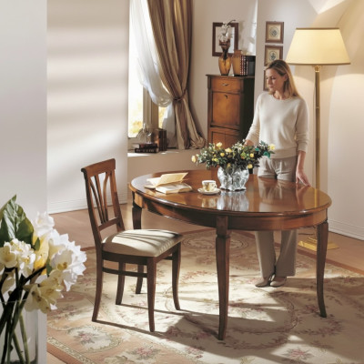 Mesa de comedor 4 sillas Conjunto clásico de comedor de 5 piezas Set de mesa ovalada
