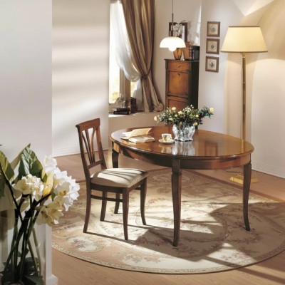 Mesa de comedor 4 sillas Conjunto clásico de comedor de 5 piezas Set de mesa ovalada