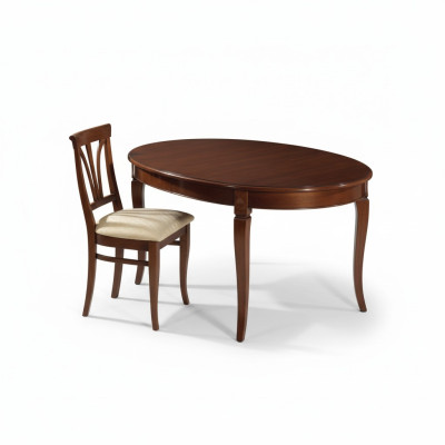 Mesa de comedor 4 sillas Conjunto clásico de comedor de 5 piezas Set de mesa ovalada