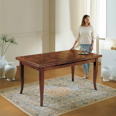 Mesa de comedor Mesa clásica de madera Muebles de lujo Mesa de comedor Diseño de comedor