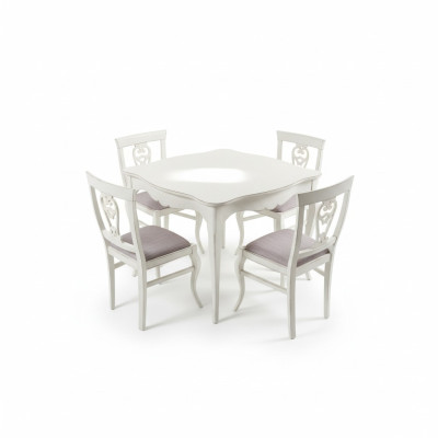 Mesa de comedor de lujo de madera cuadrada blanca, mesa de comedor muebles nuevo