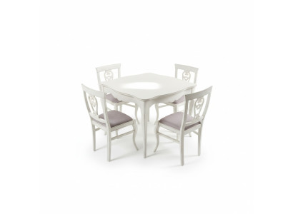 Mesa de comedor de lujo de madera cuadrada blanca, mesa de comedor muebles nuevo