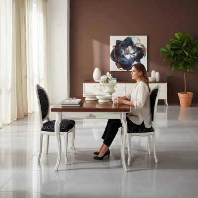 Mesa de comedor 4 sillas Conjunto de comedor Grupo de comedor Juego de mesa Blanco Nuevo