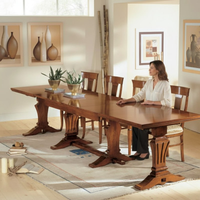 Mesa de comedor de madera, mesa de comedor de diseño de madera de lujo, muebles clásicos nuevos.