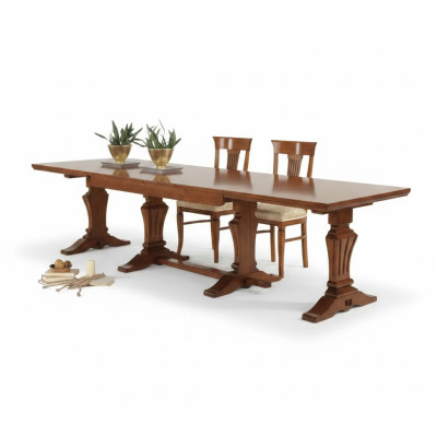 Mesa de comedor de madera, mesa de comedor de diseño de madera de lujo, muebles clásicos nuevos.