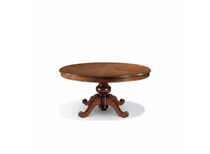Mesa redonda de comedor marrón clásica de lujo de diseño de mesas de madera nuevas