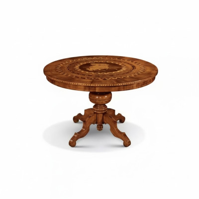 Mesa de comedor comedor Marrón Redonda Diseño de mesa clásica Madera Muebles de lujo
