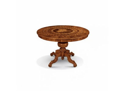 Mesa de comedor comedor Marrón Redonda Diseño de mesa clásica Madera Muebles de lujo