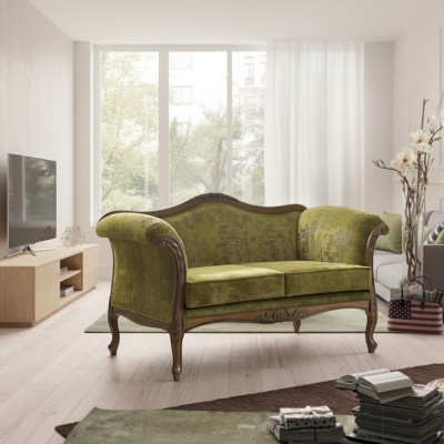 Sofá de 2 plazas Textil madera sofá de tela sofás de diseño de lujo nuevos sofás