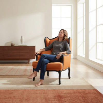 Clásico sillón sofá de 1 plaza de diseñador de textiles nuevos.