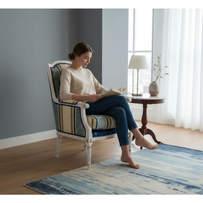 Sillón Sofá Tapizado 1 Plaza Diseño Lujo Sofás Textil Nuevo