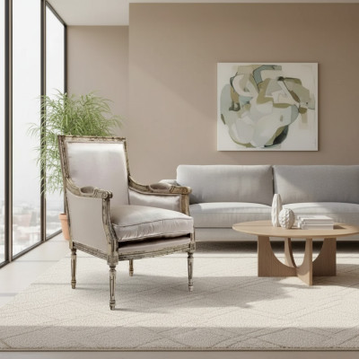 Sillón Sofá 1 Plaza Sofá Diseñador Gris Textil Sofás Acolchado Madera Nuevo