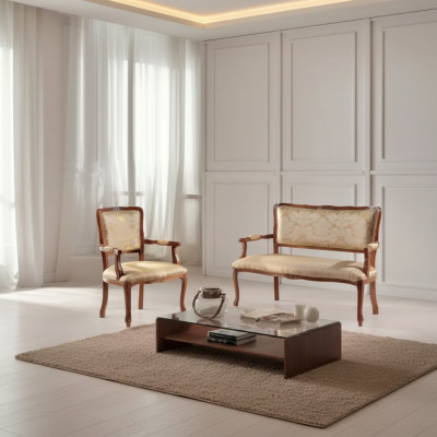 Sofá de 2 plazas sillón de sofá de tela conjunto de asientos banco de asientos set