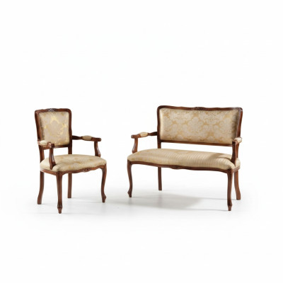 Sofá de 2 plazas sillón de sofá de tela conjunto de asientos banco de asientos set