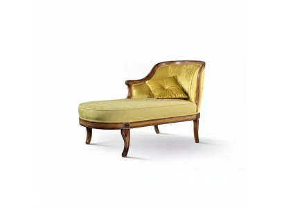 Chaiselongue Sofá de tela cama Chaise Clásico Amarillo Sofá textil Nuevo