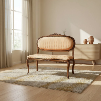 Diseñador cojín asiento banco cojín asiento taburete banco estilo madera marrón.
