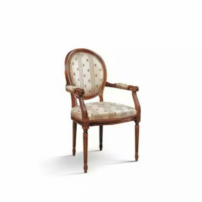 Silla con reposabrazos Silla de comedor de madera Silla de respaldo diseñada Muebles beige