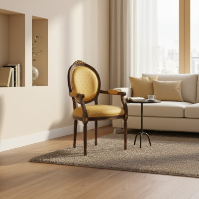 Clásica silla de respaldo, silla de madera, silla de comedor, muebles de madera de lujo nuevos.