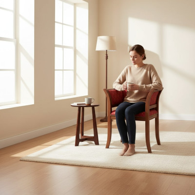 Comedor Silla de madera con reposabrazos Diseño clásico Nuevo Asiento tapizado