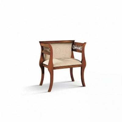 Silla clásica de diseñador para comedor de lujo en madera, silla con respaldo de madera.