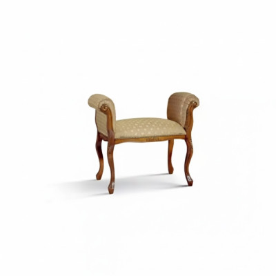 Banco de instalación, banco de asiento beige, banco de diseñadores, asientos tapizados, bancos.