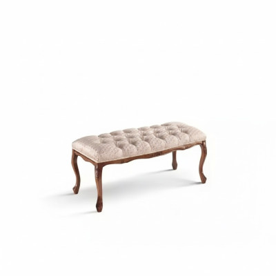 Muebles de asiento Banco acolchado Banco de madera Tapizado Tela Taburete Rosa Nuevo