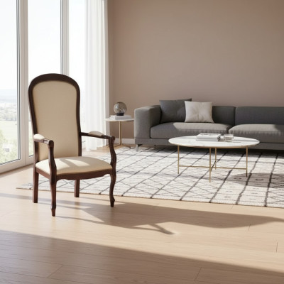 Sillón de salón 1 plaza sofá tapizado lujo diseño textil muebles de madera