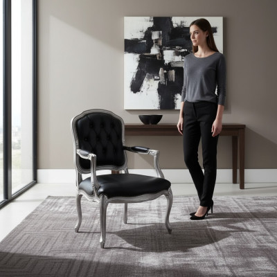 Silla de diseño de lujo estilo italiano Muebles de un asiento Sillón de madera Nuevo