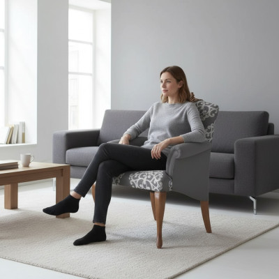 Silla de salón Diseño Mueble elegante Gris Clásico 1 plaza Lujo