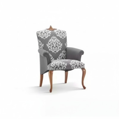 Silla de salón Diseño Mueble elegante Gris Clásico 1 plaza Lujo