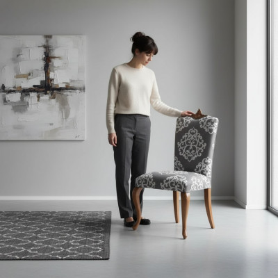 Silla clásica de diseñador Silla de madera Silla de comedor Sillón de lujo Muebles