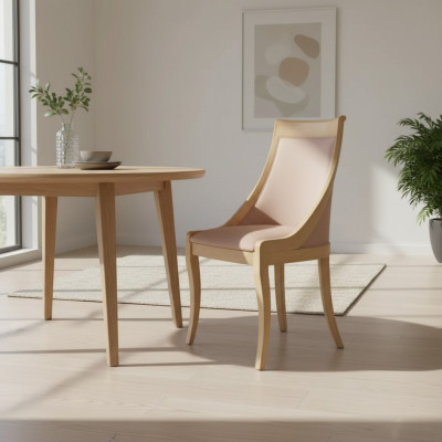 Silla de comedor de lujo, tela de alta calidad, diseño de madera maciza, silla tapizada clásica.