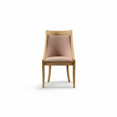 Silla de comedor de lujo, tela de alta calidad, diseño de madera maciza, silla tapizada clásica.