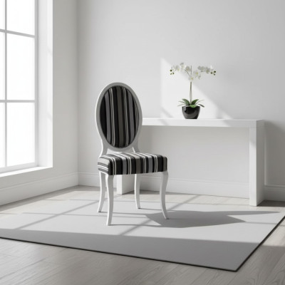 Silla Sillón Macizo Clásico Madera Textil Butaca Salón Tapizada Nuevo