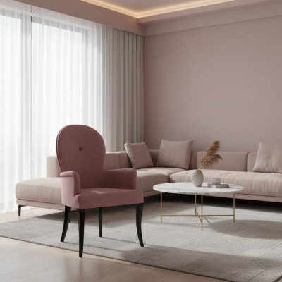 Silla con reposabrazos Sillón Acolchado Madera maciza Textil Madera Sillón Nuevo