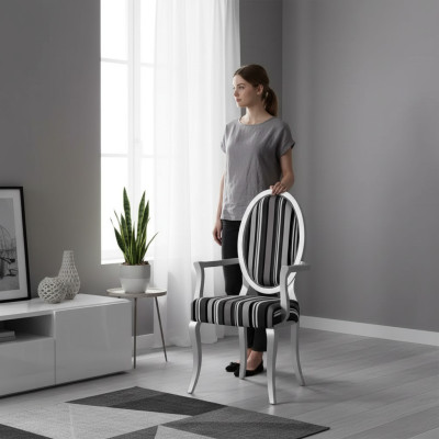 Silla clásica con reposabrazos, comedor, sillón de respaldo, salón de lujo, nuevo.