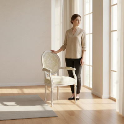 Diseño clásico de silla Silla de comedor de madera Silla de madera de lujo con respaldo