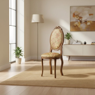 Silla de comedor Silla sin reposabrazos Sillas Diseño Textil Lujo Sillón