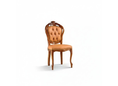 Silla de lujo marrón para comedor, diseño de muebles de madera, silla sin reposabrazos.