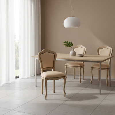 Sillas de comedor Silla de respaldo Silla tapizada sin reposabrazos Sillón de lujo Nuevo
