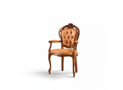 Silla de comedor de lujo de madera de diseño clásico de un asiento de Italia.
