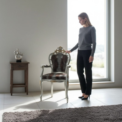 Silla tapizada Sillas Silla de comedor Silla de oficina clásica Butaca Diseño