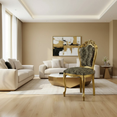 Silla de comedor de lujo estilo Art déco, diseño de sillas de madera, muebles italianos.