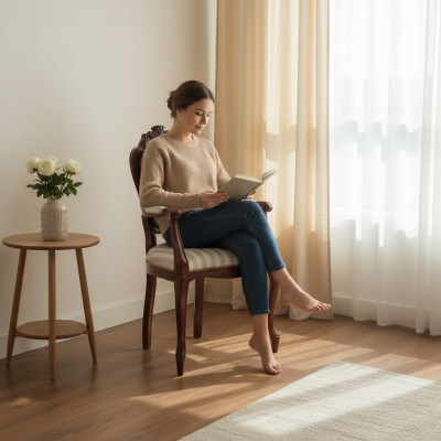 Silla tapizada gris Silla de diseñador Silla de comedor Silla con respaldo Muebles de lujo Nuevo Estado del artículo: Nuevo