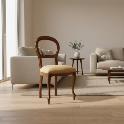 Silla tapizada de diseño de lujo para comedor, muebles clásicos de textiles nuevos.