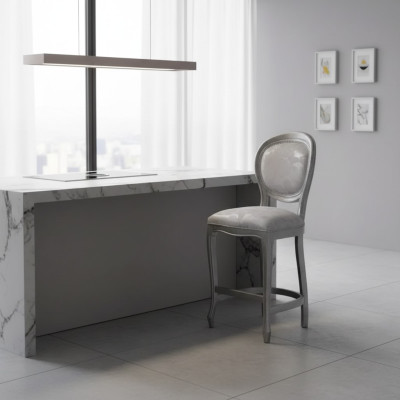 Clásica silla gris, taburete de bar diseñador, silla de madera de lujo, muebles nuevos