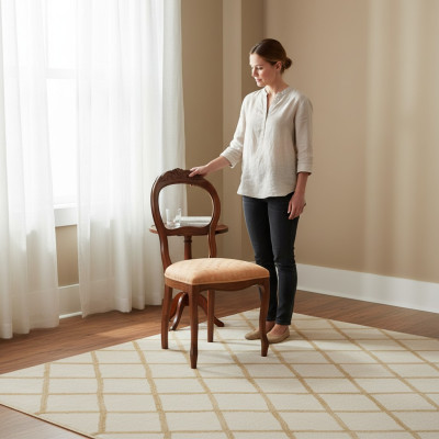 Silla de madera clásica de lujo con diseño de silla respaldo de madera para comedor.